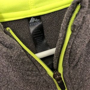 REEBOK Zipper Hoodie Gray w/Neon Yellow Trim